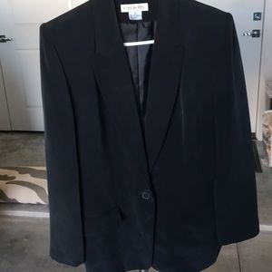 Chaus Charcoal Gray Silk Blazer Sz 12
